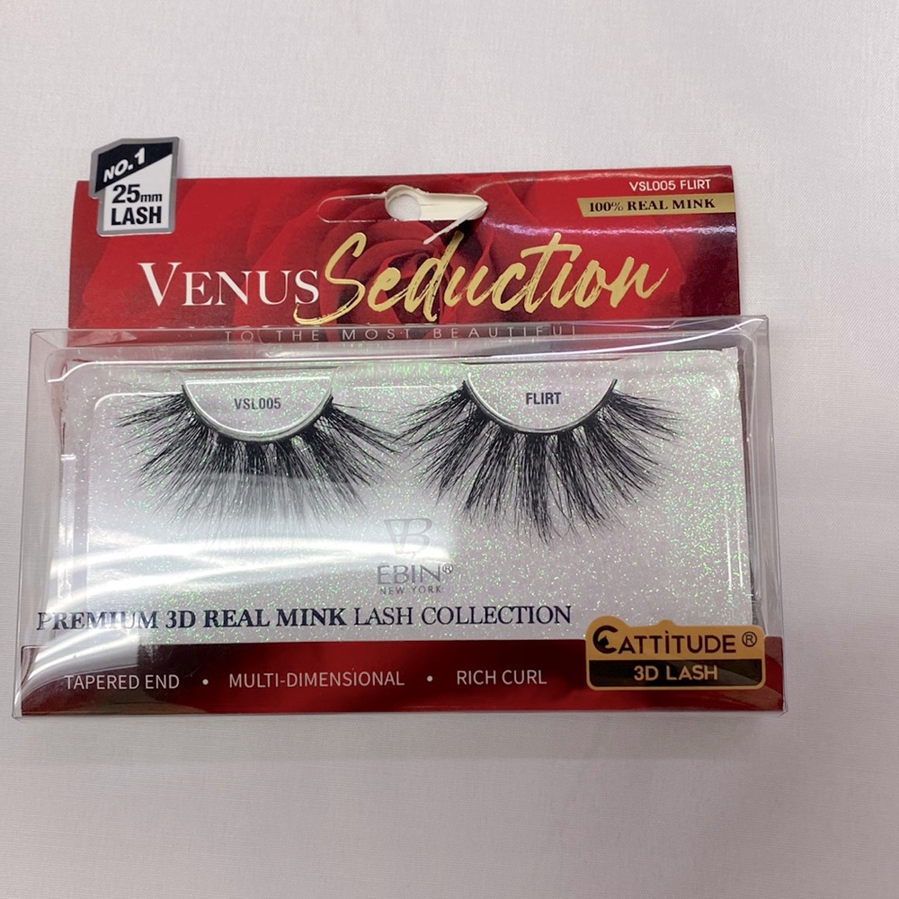 Ebin New York Venus Seduction VSL005 Flirt 100% Real Mink long extended lashes